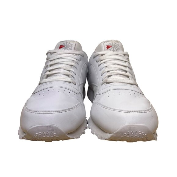 Reebok Classic Men’s All White Leather Lace-Up Casual Athletic Sneakers Size 15 - Picture 2 of 8